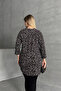 Plus Size Shirt Neck Half Sleeve Print Stretchy Blouse 322268 - 8