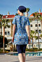 Short sleeve lycra tights half closed swimsuit r4903 saliha - 6