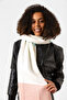 Tasseled boucle scarf shawl 40x210 cm 1290 powder - 4