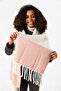 Tasseled boucle scarf shawl 40x210 cm 1290 powder - 5