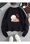 2-Piece Panda Printed Unisex Oversize Crew Neck Sweatshirt