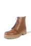 Genuine Leather Tan Color Zippered Lace up Women's Boots