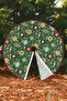 New Year's Green Foot Rug, Christmas Tree under Cover, Pine Tree Skirt Washable Velcro - 2