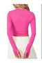 Fuchsia Sports Bodysuit, Soft Touch Basic with Toe Opening, Fuchsia Sports Crop - 2