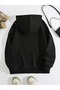 Unisex Black Christmas Deer Merry Christmas 3 Thread Oversized Hoodie Sweatshirt - 2