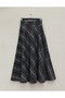 Square Patterned Zippered Cashew Skirt - Black
