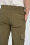 Men's Baggy Khaki 100% Cotton Top Quality Cotton Cargo Pants with Straight Leg Elastic Waist - 4