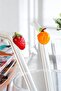 Glass Mixed Fruit Figured Set of 6 Straws - 2