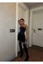 Women's Skirt Layered Strapless Back Corset Velvet Mini Dress - 5