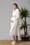 Effortt Ecru With Robe Maternity Postpartum Nightgown Set