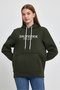 Women's Hooded Comfortable In-mold Fleece 3 thread California Printed SweatShirt spr24swk11 - 2