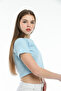 Women's Crop Knitted T-Shirt Spr21y13 - 2