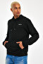 Black Printed Hooded Sweatshirt with Kangaroo Pocket - 4