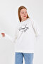 Süperlife Women's Crew Neck Regular Fit Handwritten Brooklyn Thin Sweatshirt Spr23Swk331 - 3