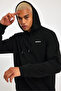 Black Printed Hooded Sweatshirt with Kangaroo Pocket - 5