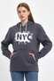 Women's Hooded Comfortable In-mold Fleece 3 thread NYC Printed SweatShirt spr24swK09 - 4