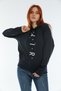 Women's Hooded Oversize Fit Air Printed Thin Sweatshirt Spr22swk162 - 3
