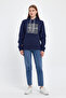 Women's Hooded Comfortable Fit Fleece Inside 3 Thread Los Angeles Printed Sweatshirt Spr24Swk10 - 4