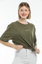 Women's Crew Neck Oversize Fit Brookyln Printed T-Shirt Spr21yk27 - 2