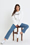 Süperlife Women's Crew Neck Oversize Fit Brooklyn Printed Thin Sweatshirt Spr23Swk330 - 5