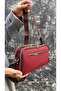 Justpolo Women's Burgundy 5 Compartments Adjustable Long Strap Shoulder Bag Messenger Bag - 7