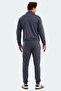 Kloten in Men's Zippered Stand Collar Pocketed Gray Tracksuit Set - 2