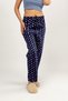 Navy Blue Pink Polka Dot Women's Fleece Pajamas Bottoms Winter Elastic Waist Single Bottom - 7