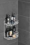 Teknotel Bathroom Organizer Shampoo Dispenser Soap Holder 2-Tier Adhesive Bathroom Shower Shelf White St008