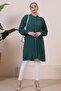 Women's Mother Large Size Hijab Tunic Buttoned Ayrobin Fabric - 4