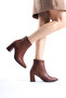 Short Boots Side Zipper Heeled Tan Shoes