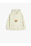 Hooded Sweatshirt with Kangaroo Pocket, Long Sleeves, Dog Print, Embossed