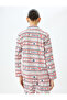 New Year's Themed Cotton Shirt Pajama Top - 4