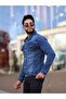 Men's Navy Blue Jean Denim Standard Fit Pocket Button Jeans Jacket - 4