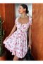 Rochie mini florală roz - 2