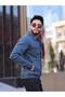Men's Blue Jean Denim Standard Fit Pocket Button Jeans Jacket - 5