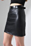 Mini Leather Skirt with Belt / Zra Leather Skirt with Belt Model