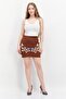 Women Embroidered Mini Skirts, Brown - 2
