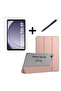 Samsung Galaxy Tab A9 8.7-Inch Compatible Case Set Pu Leather Smart Case Screen Protector + Pen Rose Gold