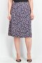 Women Floral Print Midi Skirt, Navy