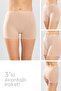 Women's Cotton Stretch Fabric Boxer Shorts, 3-Pack, Nude Color