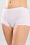 Women's White Cotton Small Perforated Bato Briefs 6-Pack Package White - 5