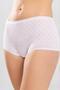 Women's White Cotton Small Perforated Bato Briefs 6-Pack Package White - 4