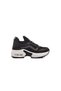 Daily Lace-Up High Thick Sole Comfortable Sports Shoes Women's Sneaker Black - 2