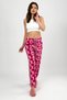 Plum Gray Women's Fleece Pajama Bottoms Winter Elastic Waist Single Bottom - 2