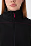 Women's Black Softshell Coat – 2 Pockets, Pink Line Detail, Water Repellent Fabric and Special Texture - 4