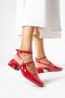 Women's High Heels Red Evening Dress Shoes Short Heels Patent Leather - Daily and Special Occasion Use - 7
