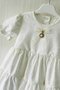 Rose Embossed Brooch Detailed Ecru Pearl Color Girl Child Baby Evening Dress Design Special Day Mevlüt Dress - 2