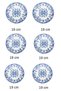 Blue Dream 6 Pieces 19 cm Porcelain Blue Classic Cake Dessert Plate Serving Set - 3