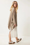 Dark Beige Oversize Knitwear Sweater - Slit Detail Hzl23W-Bd 1100761 - 2
