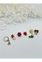 Set of 6 Earrings with Christmas and Bow Detail